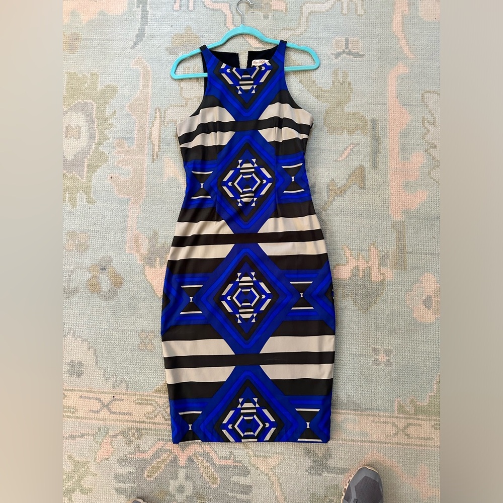 Mara Hoffman black/blue/beige dress size 4